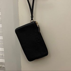 Coach Black Leather Wristlet